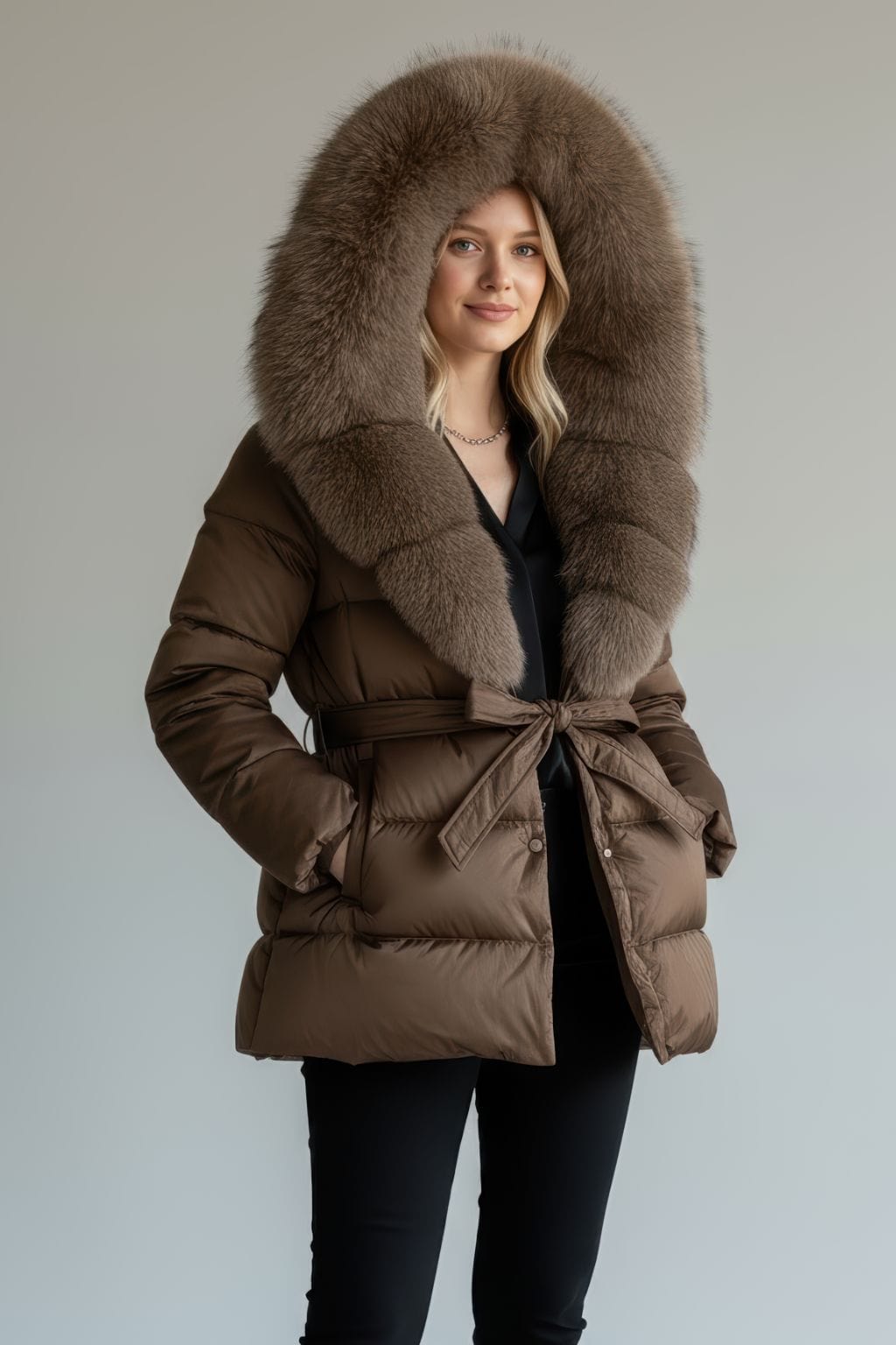 Parka fourrure femme brune Héritage fourrure