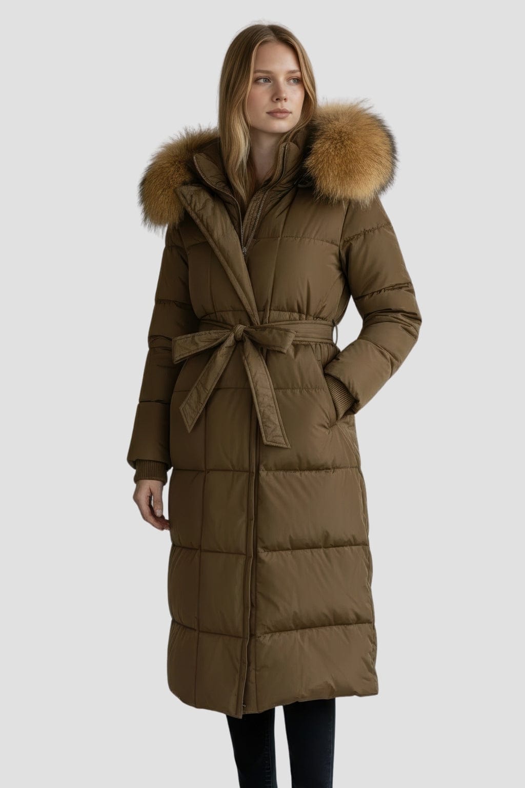 Parka fourrure femme brune Héritage fourrure