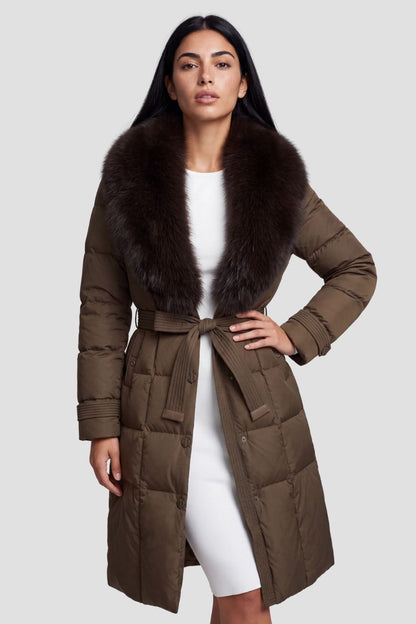 Parka fourrure femme brune Héritage fourrure
