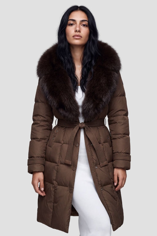 Parka fourrure femme brune Héritage fourrure