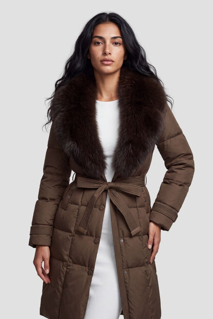Parka fourrure femme brune Héritage fourrure