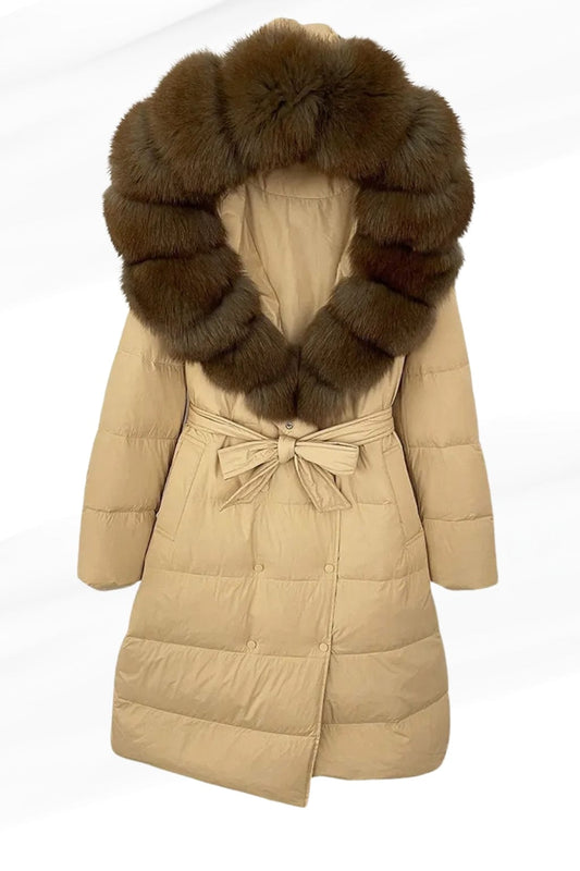 Parka fourrure femme camel Héritage fourrure
