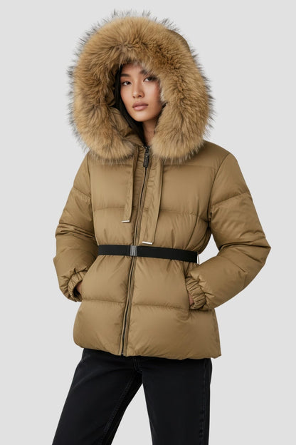 Parka fourrure femme camel Héritage fourrure