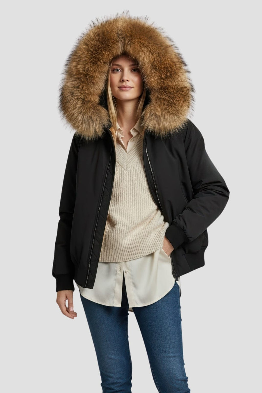 Parka fourrure femme courte Héritage fourrure