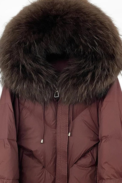 Parka fourrure femme courte brune Héritage fourrure