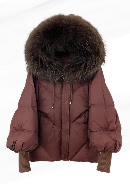 Parka fourrure femme courte brune Héritage fourrure