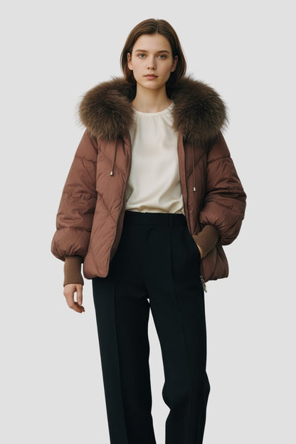 Parka fourrure femme courte brune Héritage fourrure