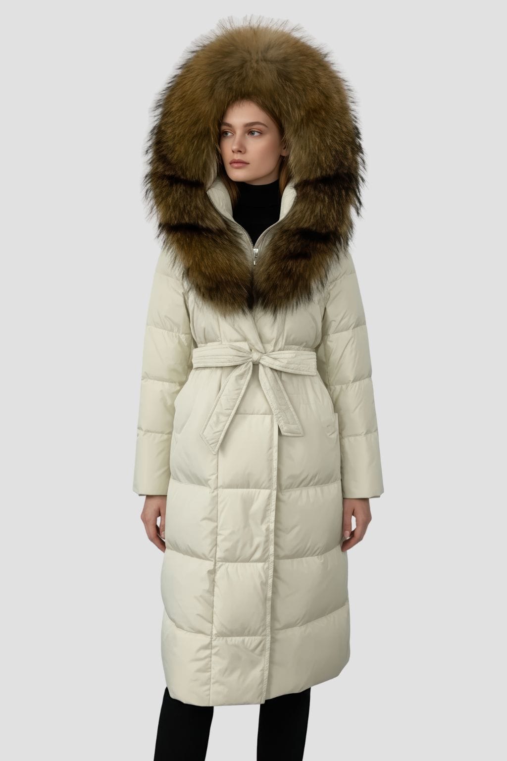 Parka fourrure femme crème Héritage fourrure