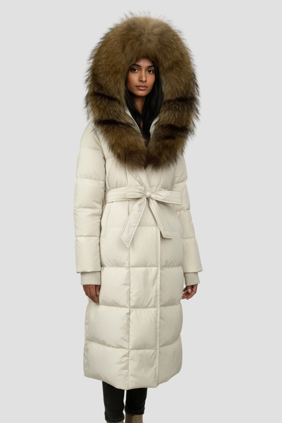 Parka fourrure femme crème Héritage fourrure