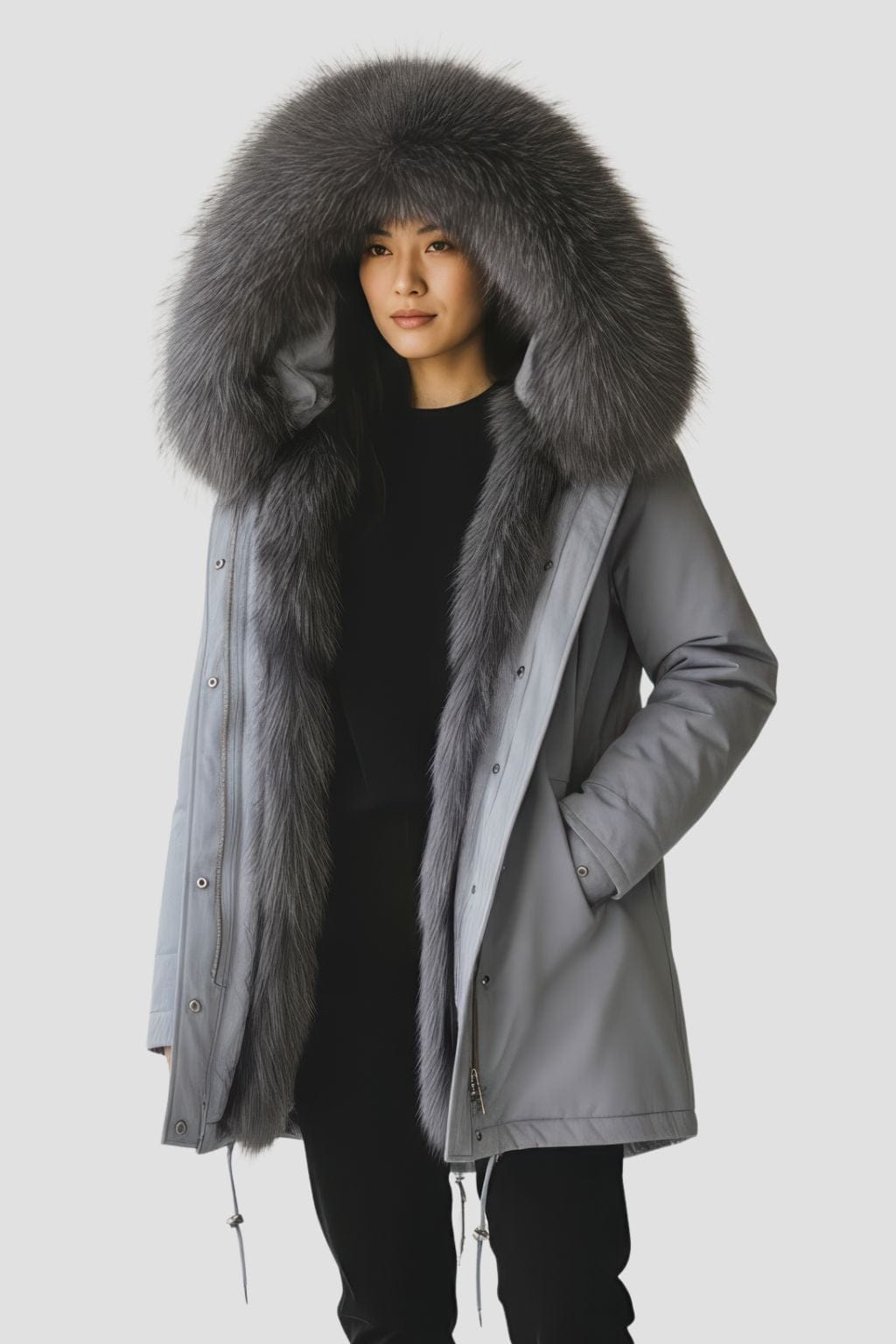 Parka fourrure femme gris Héritage fourrure