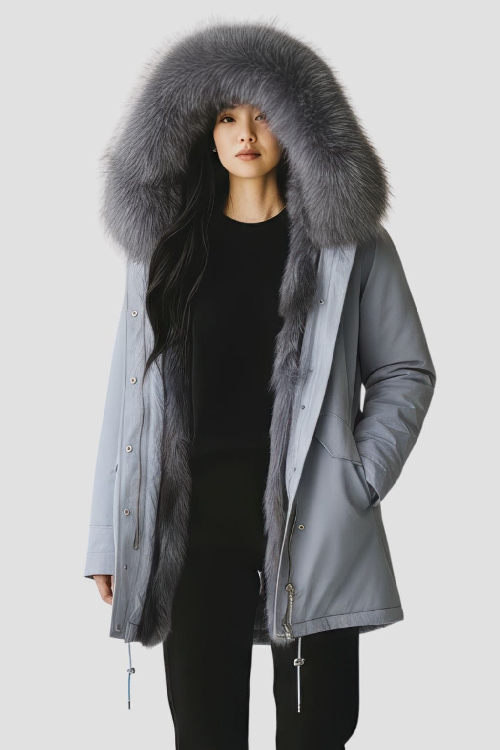 Parka fourrure femme gris Héritage fourrure