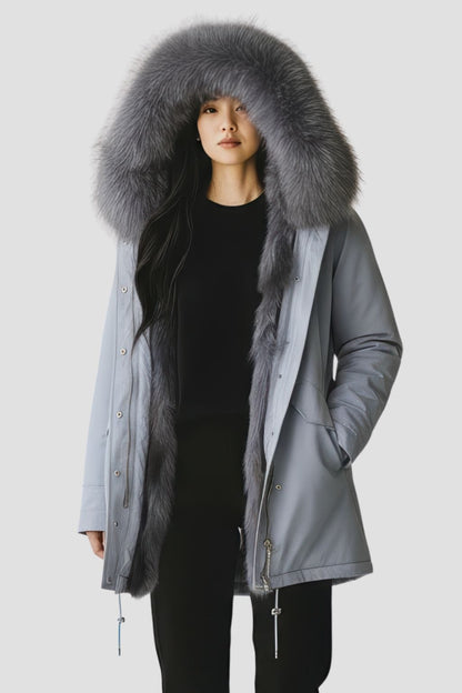 Parka fourrure femme gris Héritage fourrure