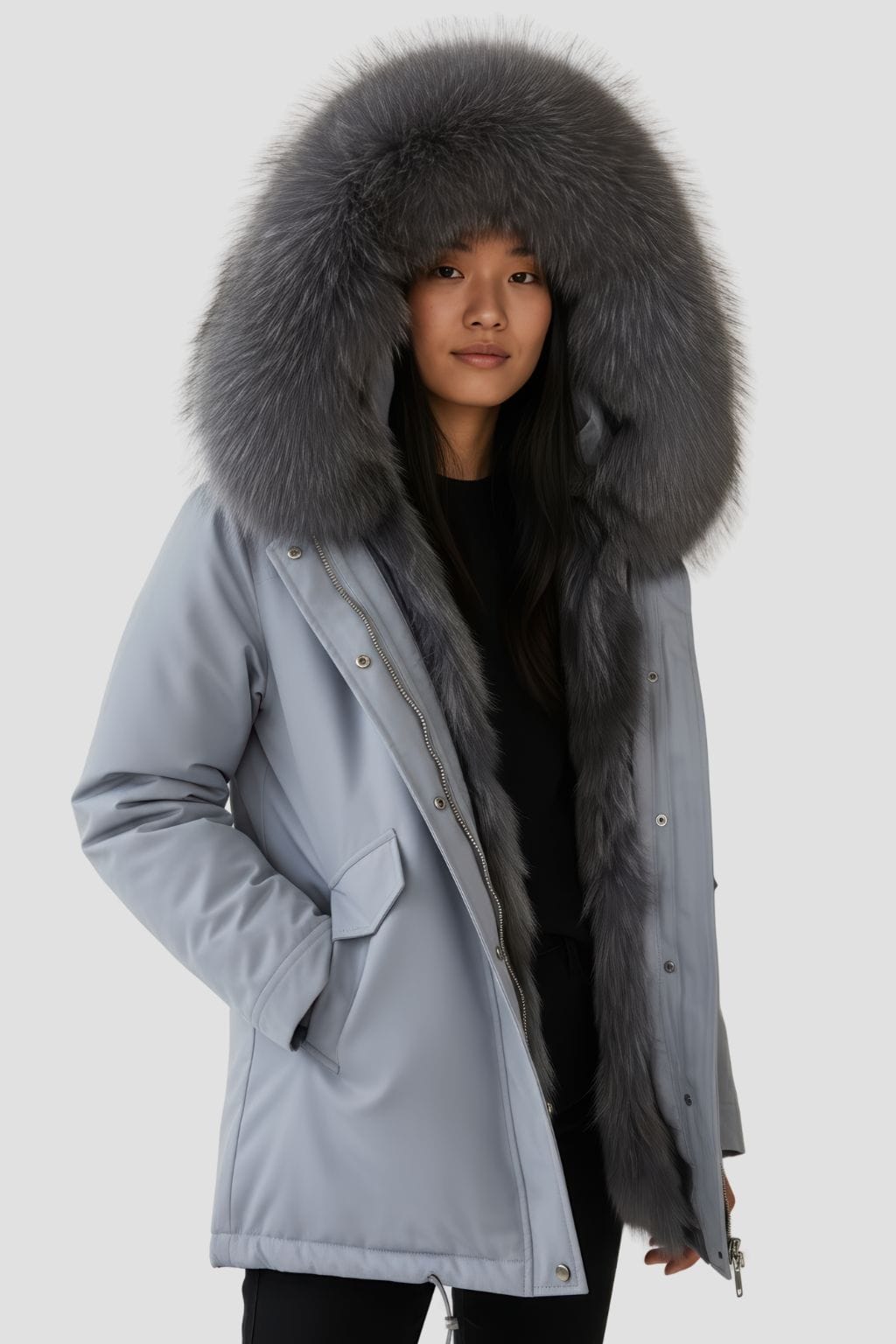 Parka fourrure femme gris Héritage fourrure