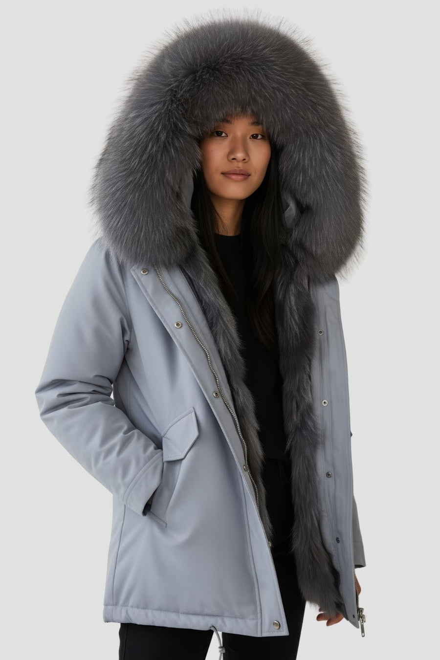 Parka fourrure femme gris Héritage fourrure