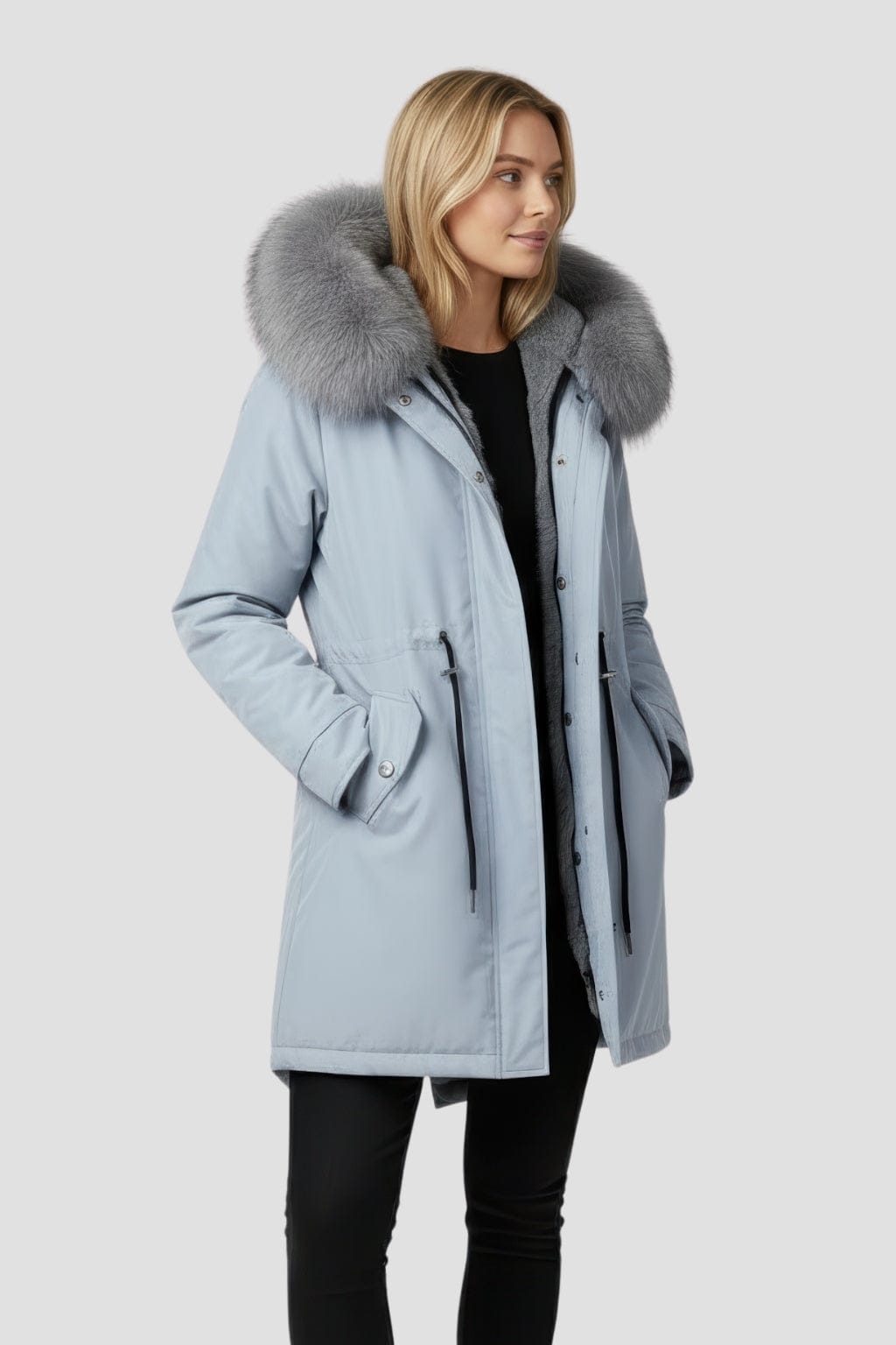 Parka fourrure femme gris Héritage fourrure