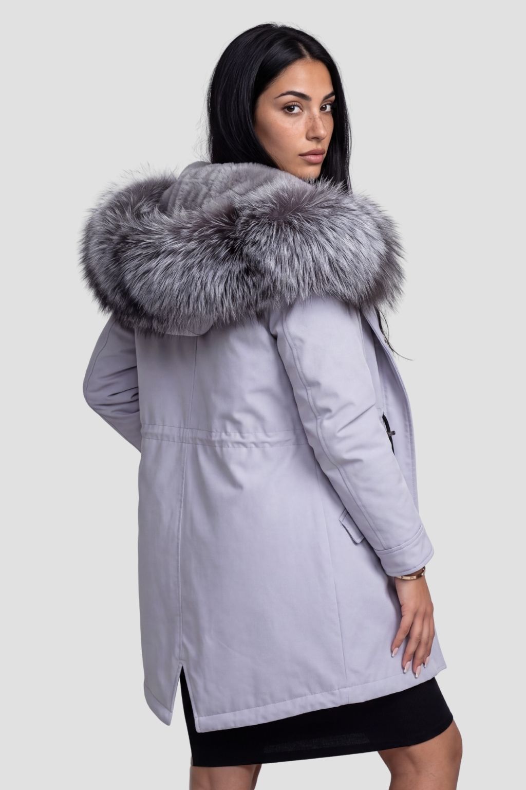 Parka fourrure femme gris Héritage fourrure