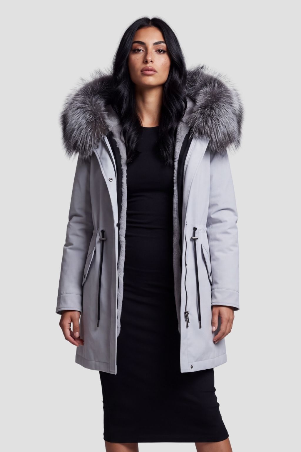 Parka fourrure femme gris Héritage fourrure
