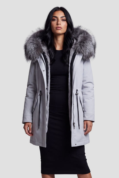 Parka fourrure femme gris Héritage fourrure