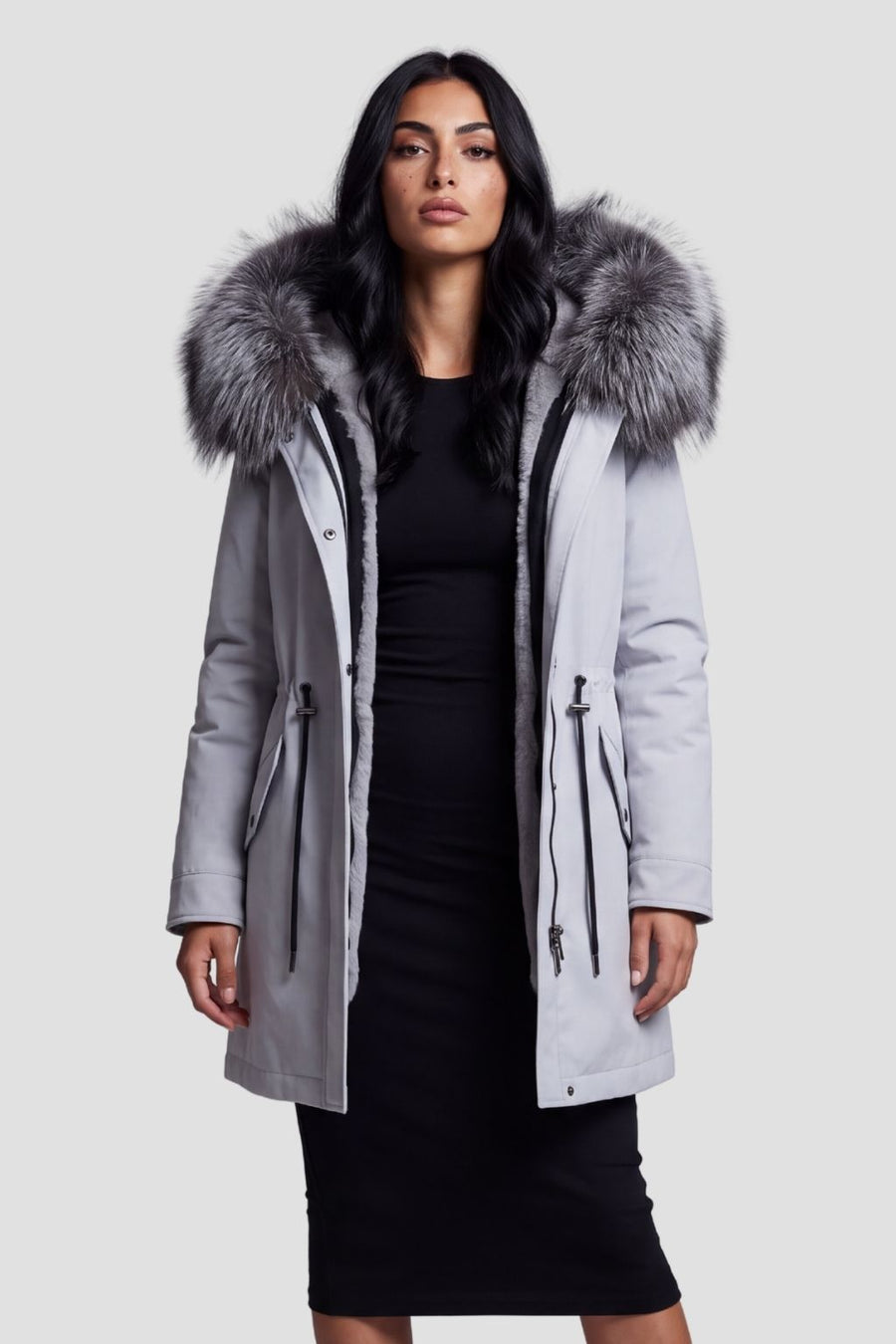 Parka fourrure femme gris Héritage fourrure