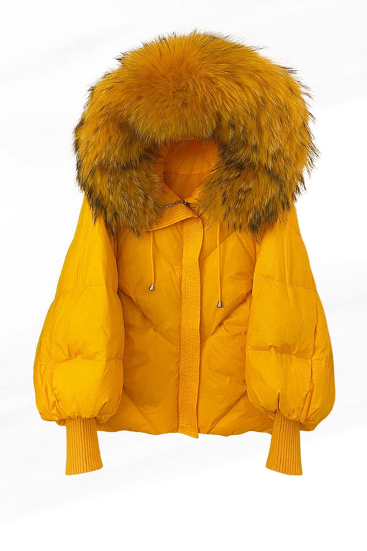 Parka fourrure femme jaune Héritage fourrure