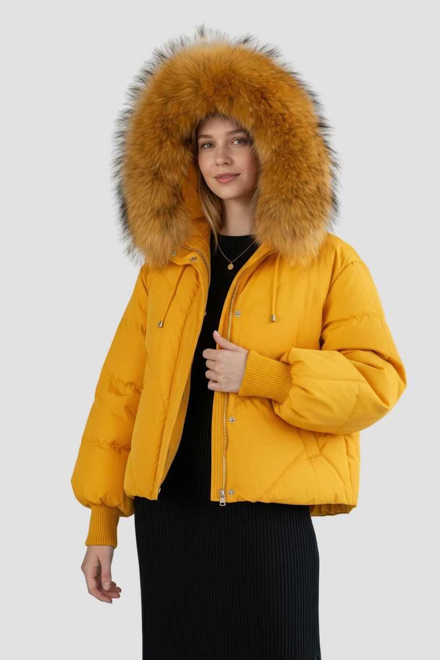 Parka fourrure femme jaune Héritage fourrure