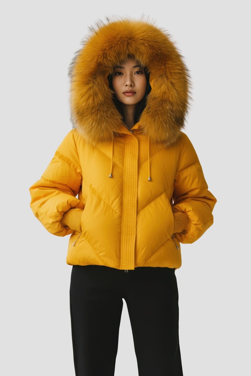 Parka fourrure femme jaune Héritage fourrure