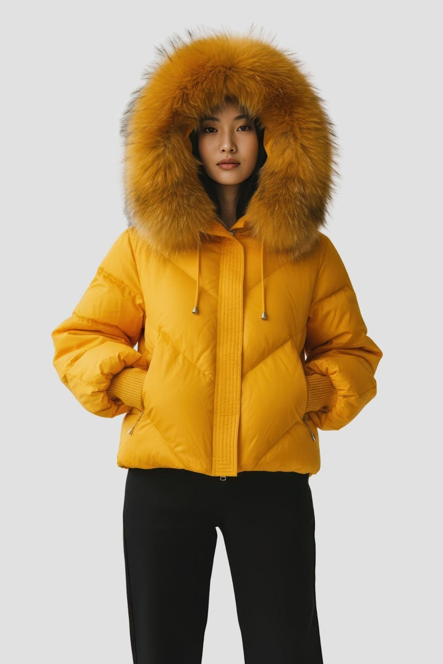 Parka fourrure femme jaune Héritage fourrure