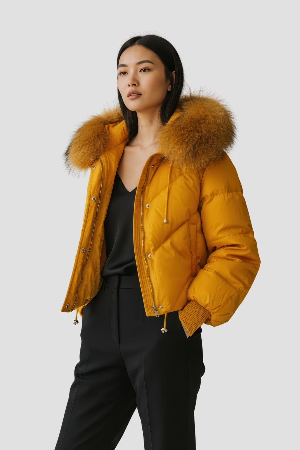 Parka fourrure femme jaune Héritage fourrure