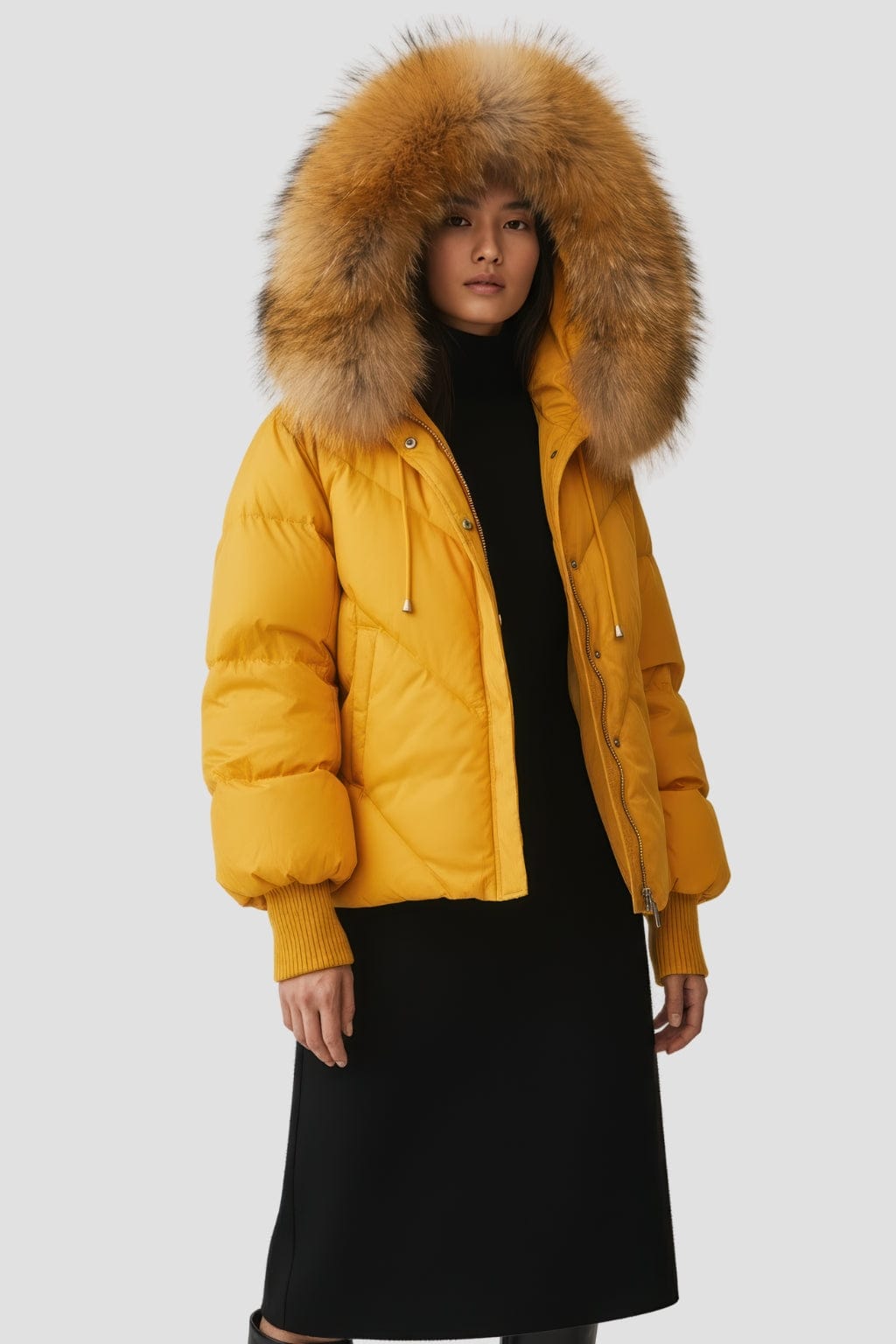 Parka fourrure femme jaune Héritage fourrure