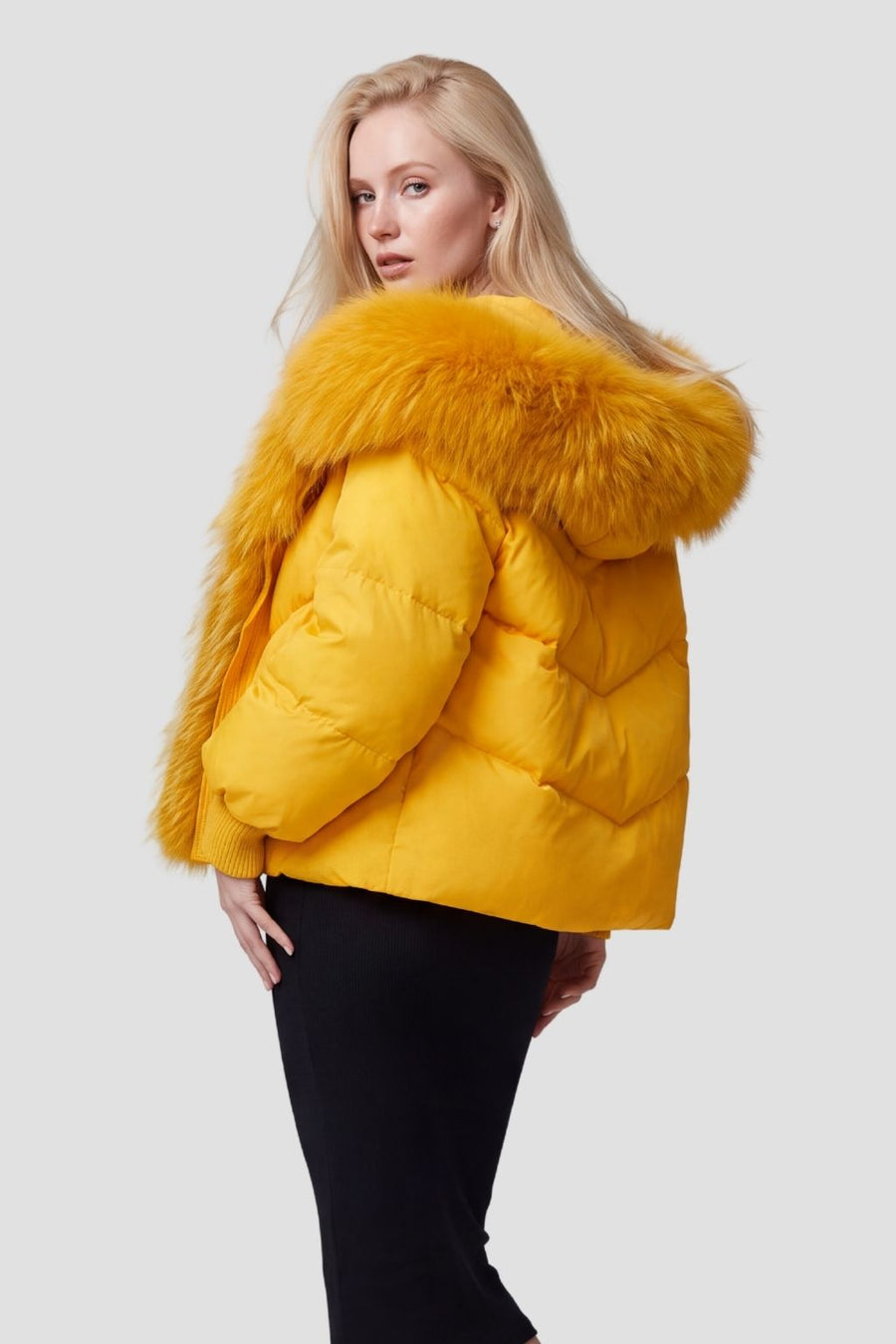 Parka fourrure femme jaune Héritage fourrure