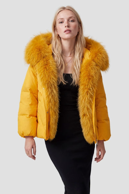 Parka fourrure femme jaune Héritage fourrure