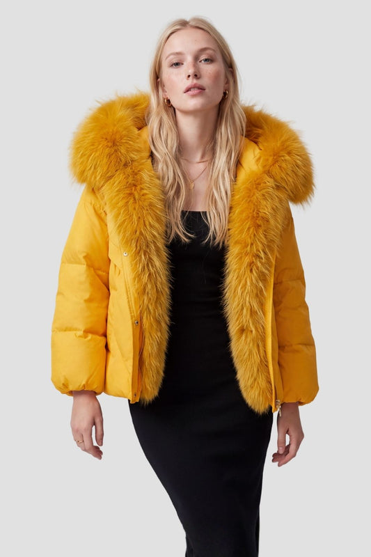 Parka fourrure femme jaune Héritage fourrure