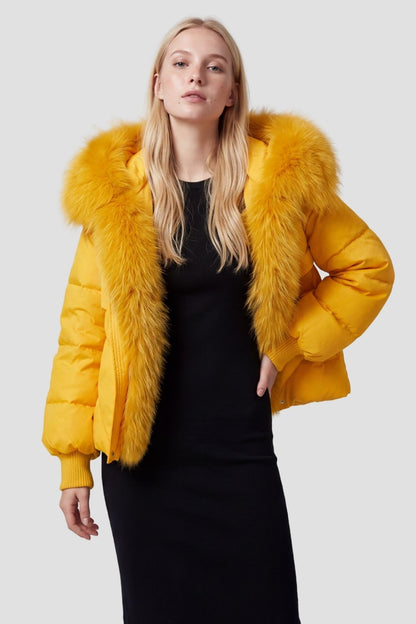Parka fourrure femme jaune Héritage fourrure