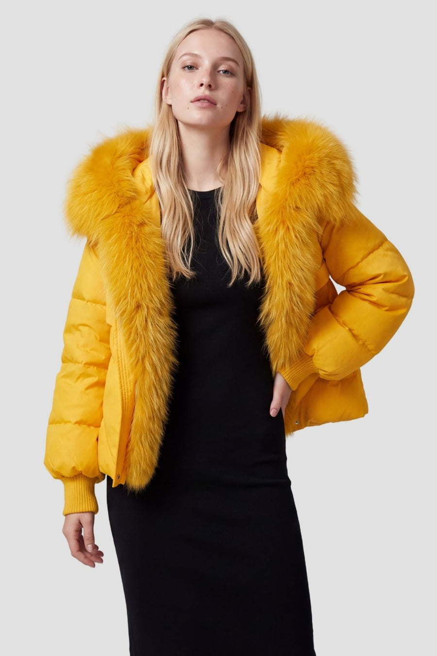 Parka fourrure femme jaune Héritage fourrure
