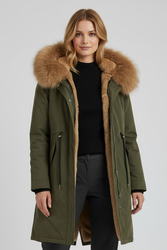 Parka fourrure femme kaki Héritage fourrure
