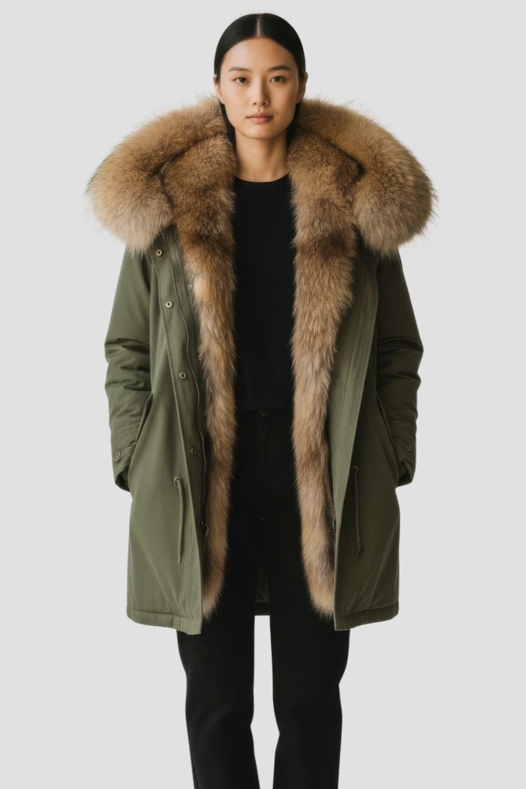 Parka fourrure femme kaki Héritage fourrure