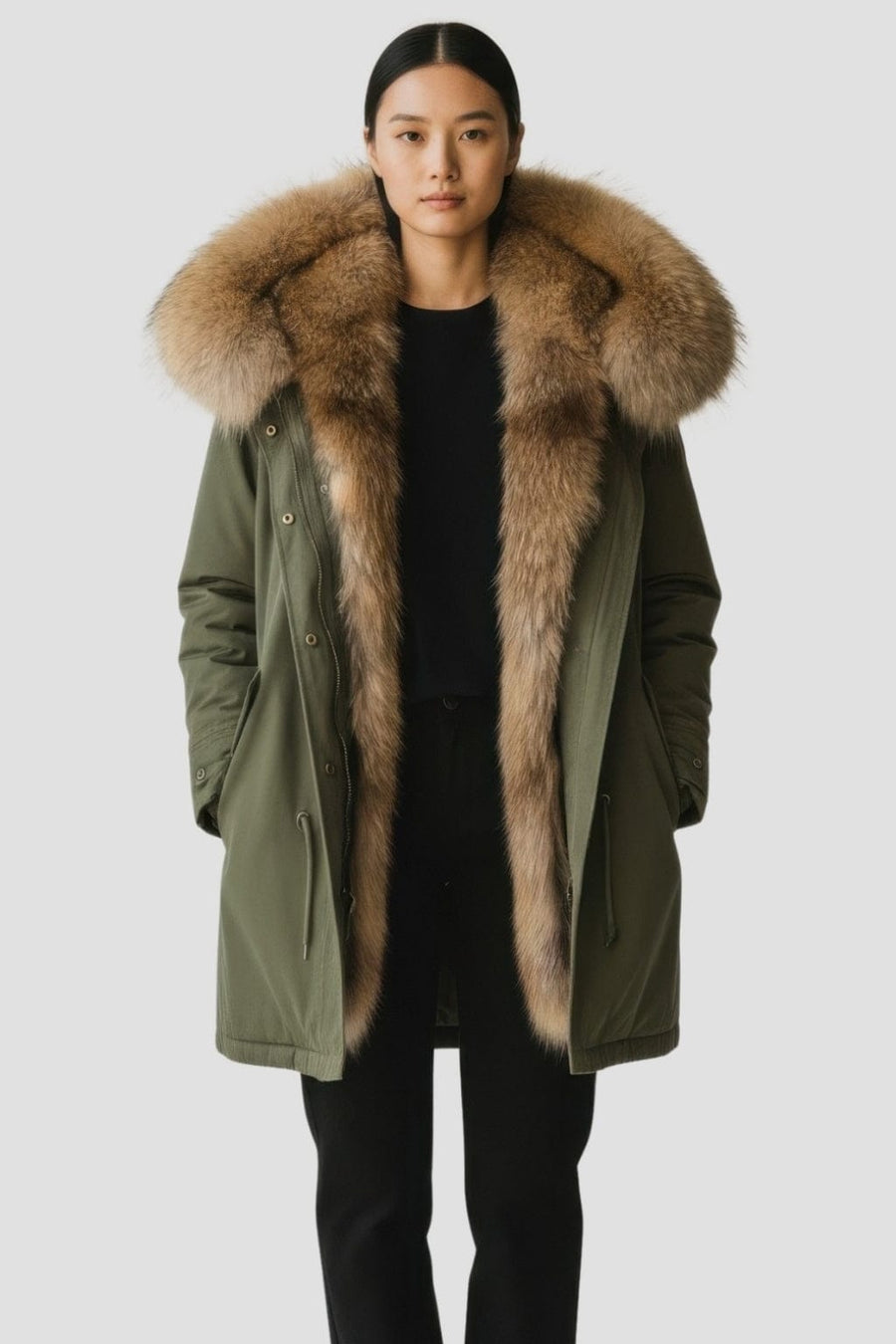 Parka fourrure femme kaki Héritage fourrure