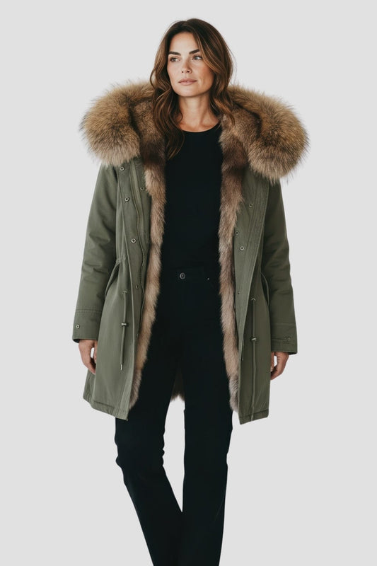 Parka fourrure femme kaki Héritage fourrure