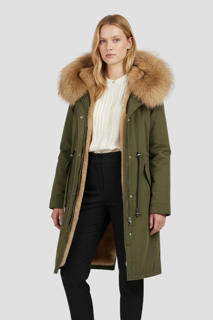 Parka fourrure femme kaki Héritage fourrure