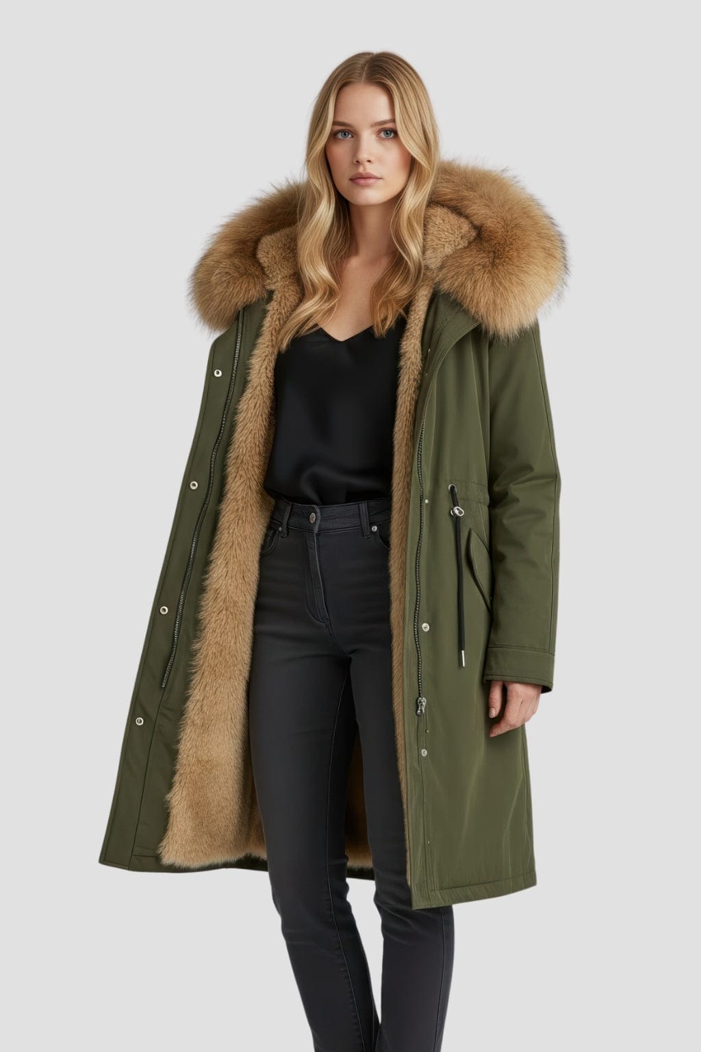 Parka fourrure femme kaki Héritage fourrure