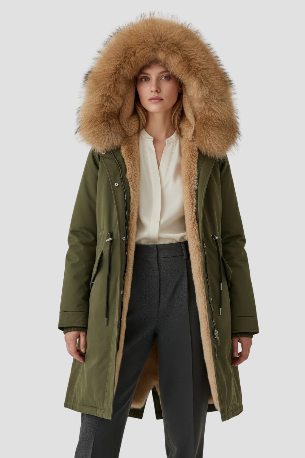 Parka fourrure femme kaki Héritage fourrure