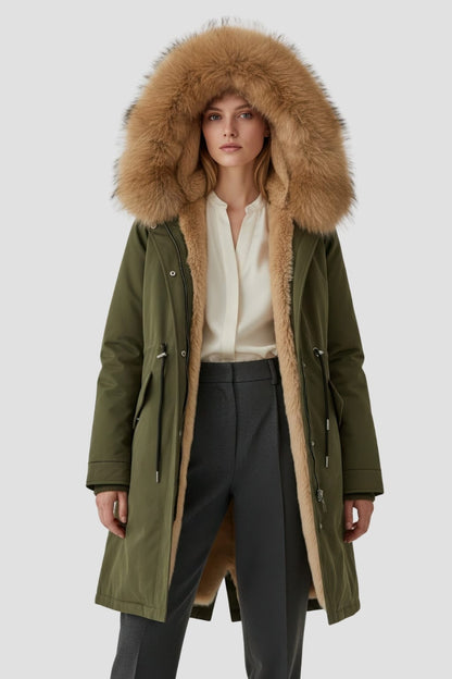 Parka fourrure femme kaki Héritage fourrure
