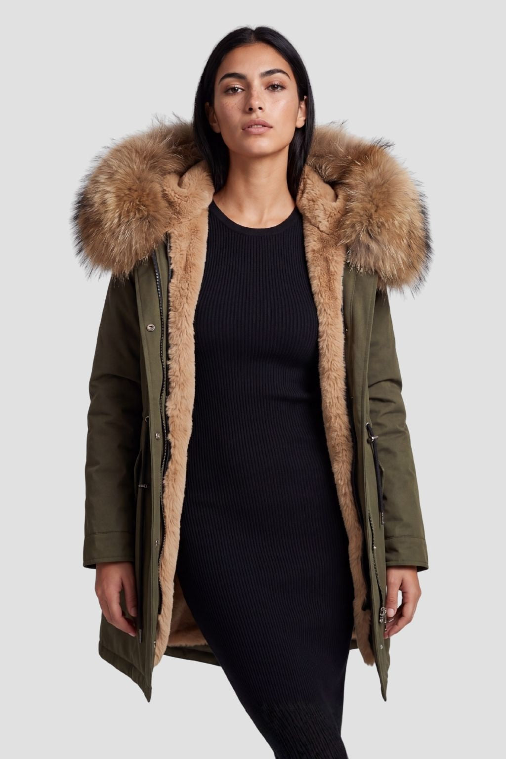 Parka fourrure femme kaki Héritage fourrure
