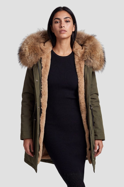 Parka fourrure femme kaki Héritage fourrure