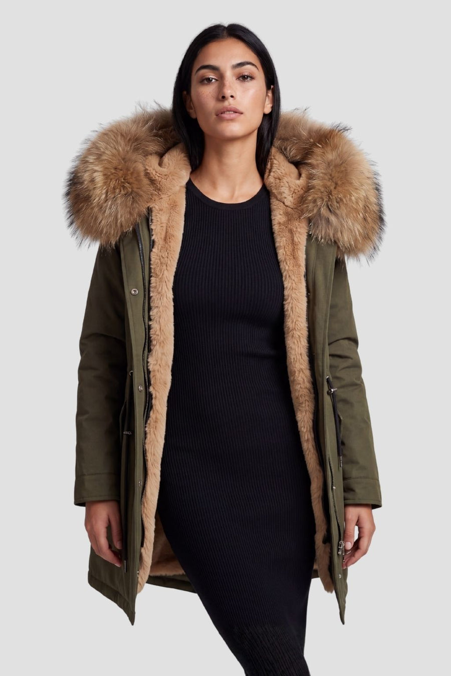 Parka fourrure femme kaki Héritage fourrure