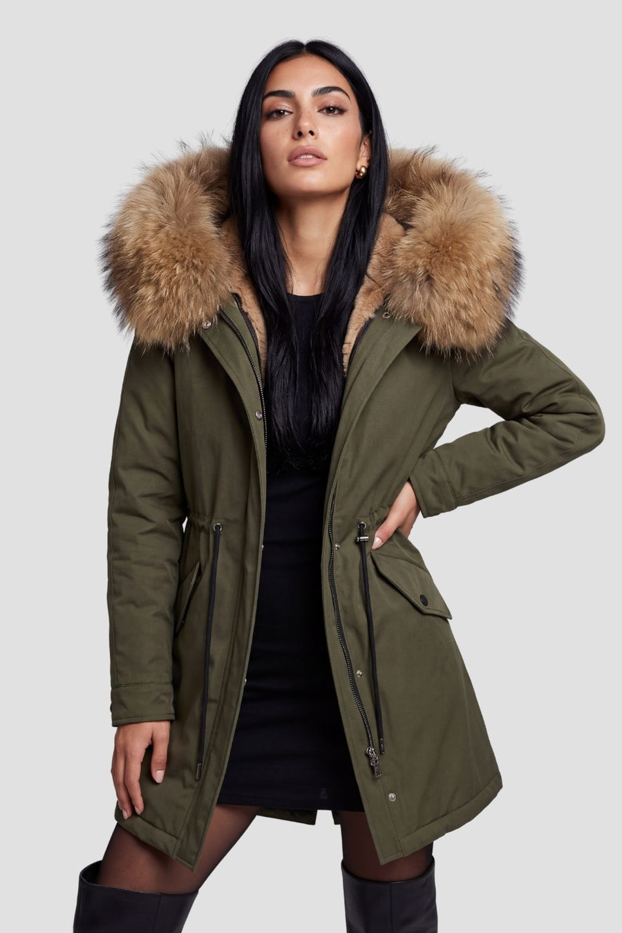 Parka fourrure femme kaki Héritage fourrure