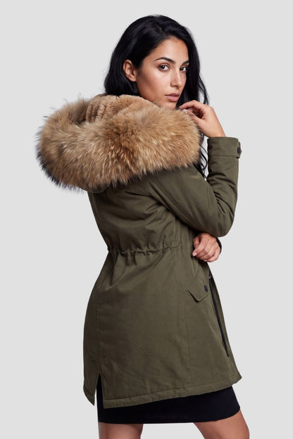 Parka fourrure femme kaki Héritage fourrure