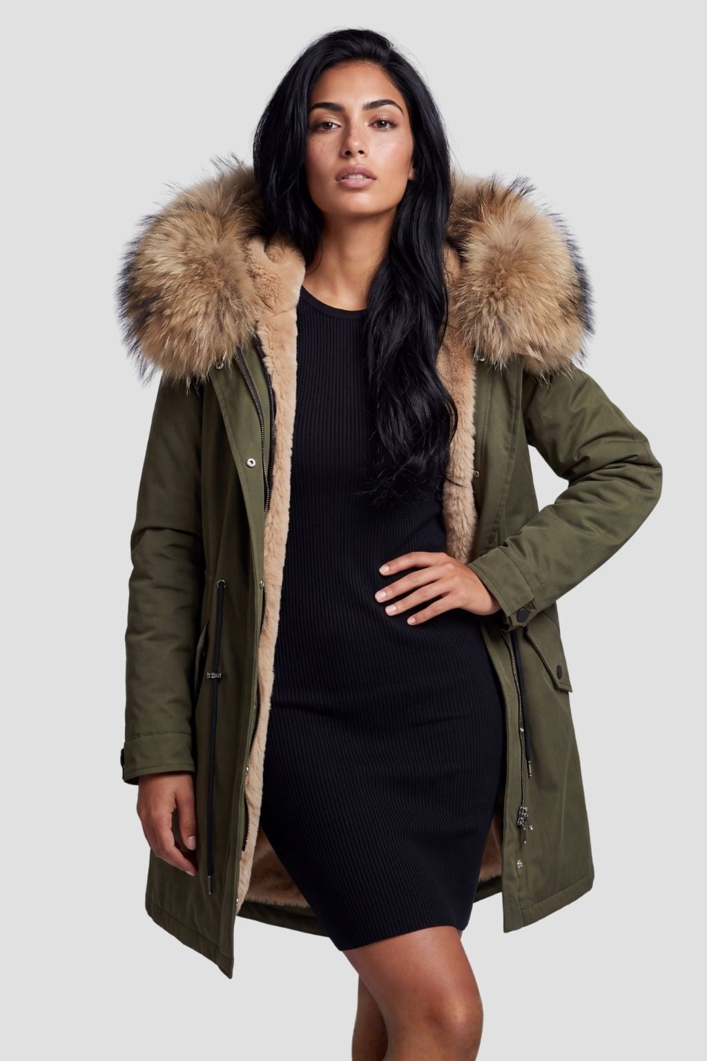 Parka fourrure femme kaki Héritage fourrure