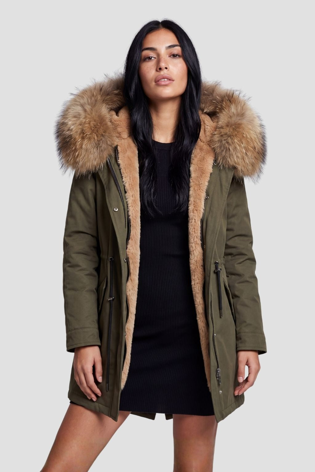 Parka fourrure femme kaki Héritage fourrure
