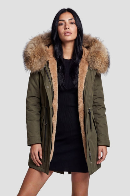 Parka fourrure femme kaki Héritage fourrure